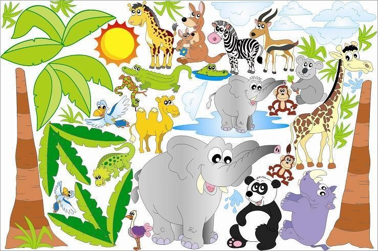 naSciane Naklejki na ścianę ścienne SAFARI ZOO dla dzieci