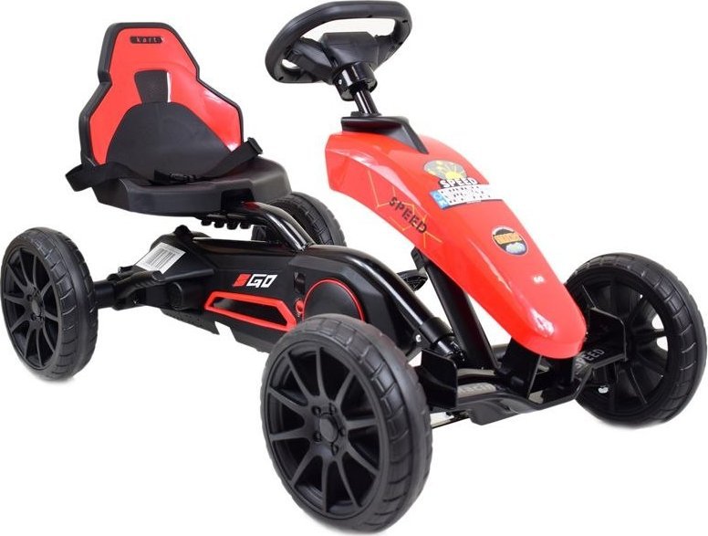 Import SUPER-TOYS DUŻY GOKART SPEED NA PEDAŁY Z HAMULCEM, REGULOWANE SIEDZENIE, JAKOŚĆ/AHL005