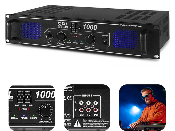 Wzmacniacz 2x500W SPL1000 Skytec one size