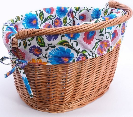 Wnuk Kosz rowerowy naturalny (Haki/Drobny Wzór)