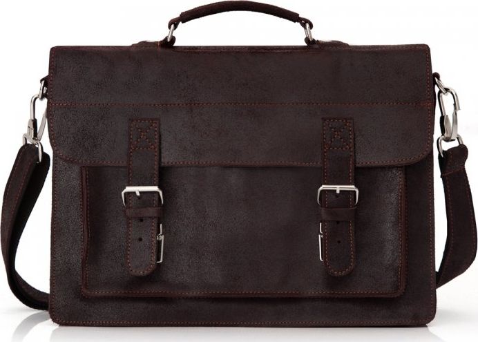 Solome CZEKOLADOWA SKÓRZANA TORBA LISTONOSZKA NA RAMIĘ SOLOME