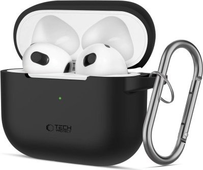 Tech-Protect TECH-PROTECT SILICONE HOOK APPLE AIRPODS 3 BLACK