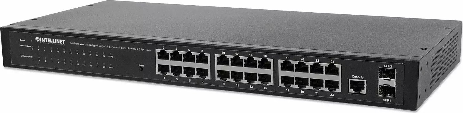 Switch Intellinet Network Solutions GIGA 24x RJ45 + 2x SFP WEB-SMART VLAN QOS RACK (560917)