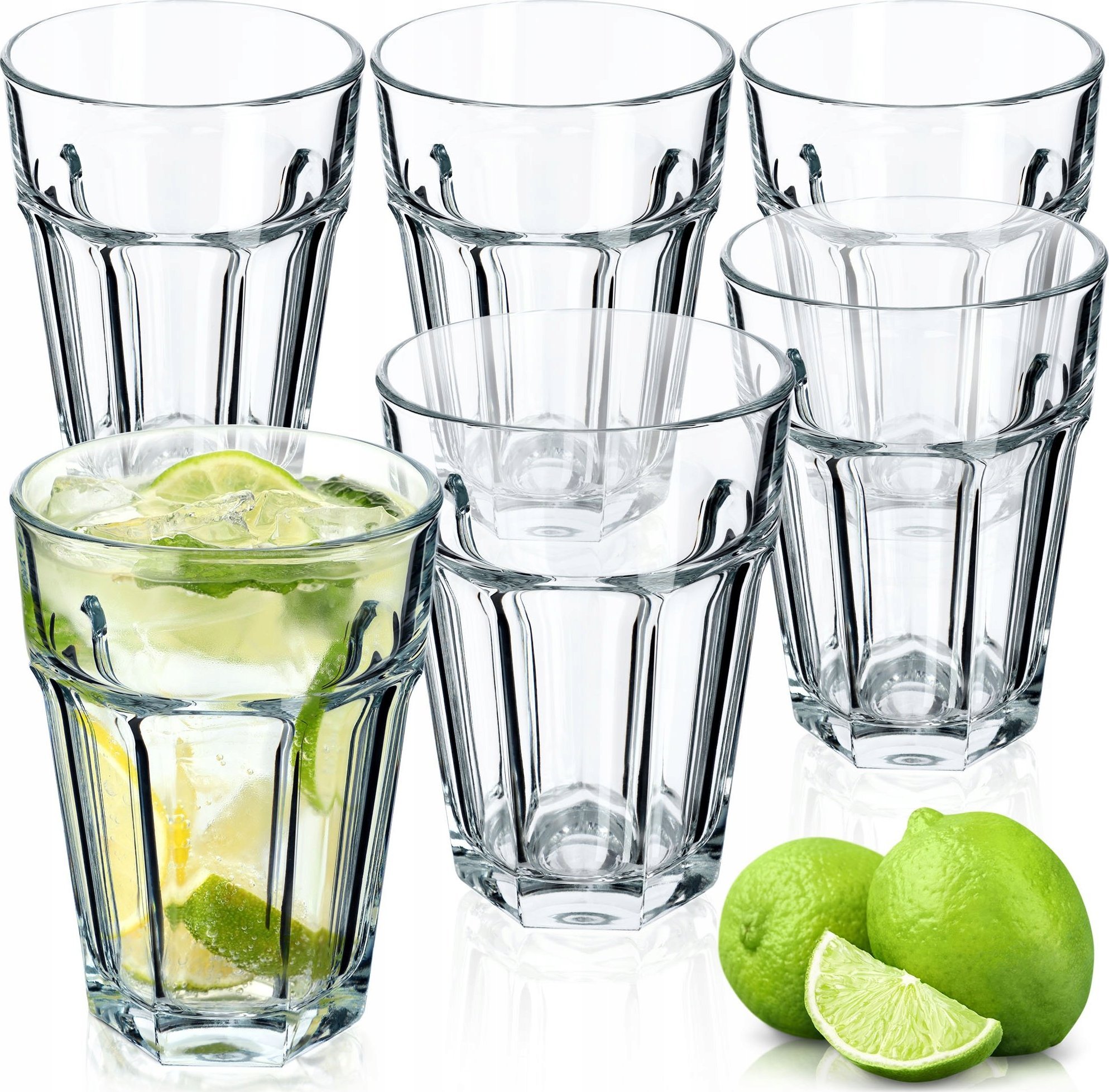 Kadax Komplet 6 Szklanek 370ml Szklanki Do Napojów Wody