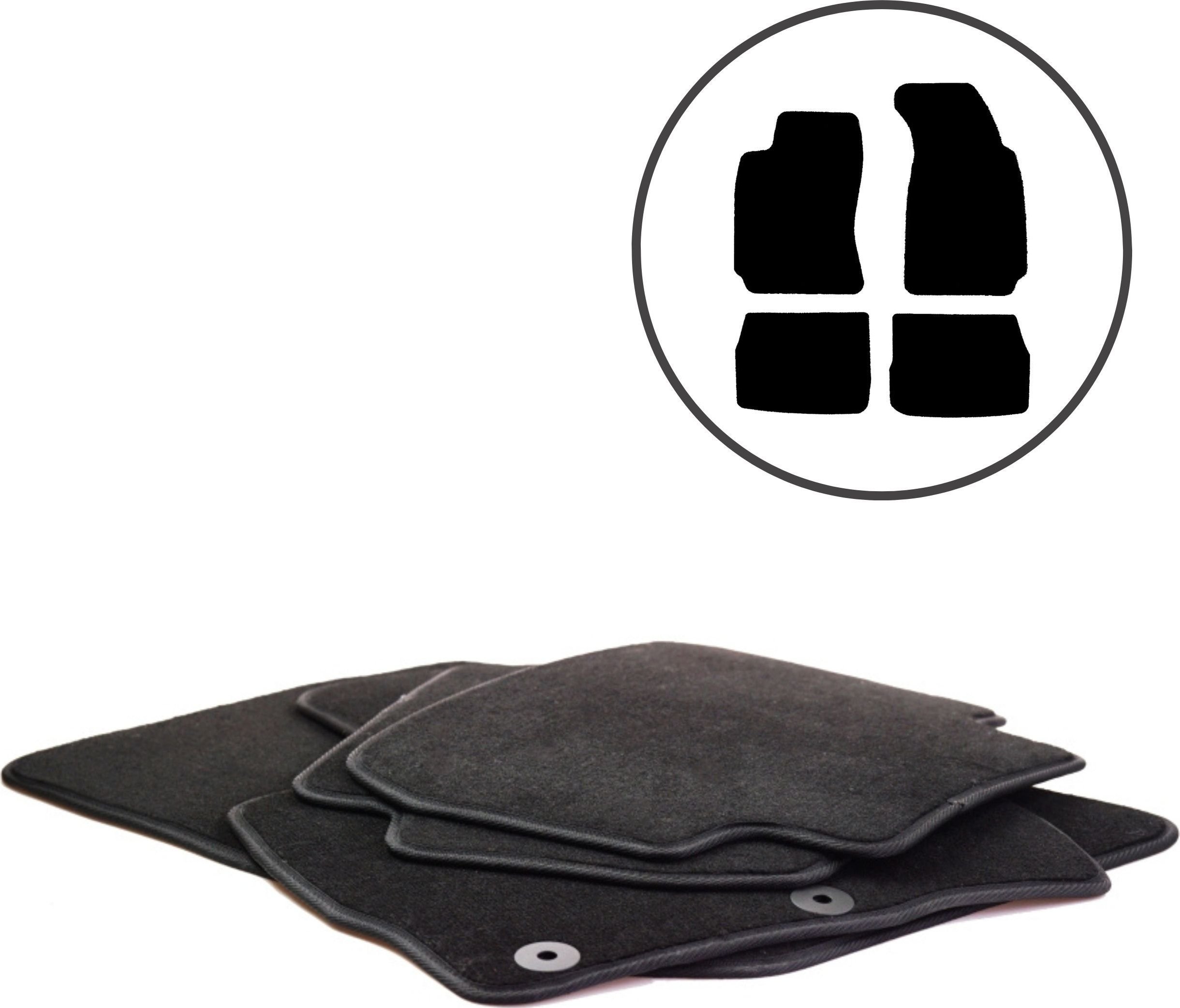 Dikel Dywaniki samochodowe welurowe 4szt. Skoda Superb I