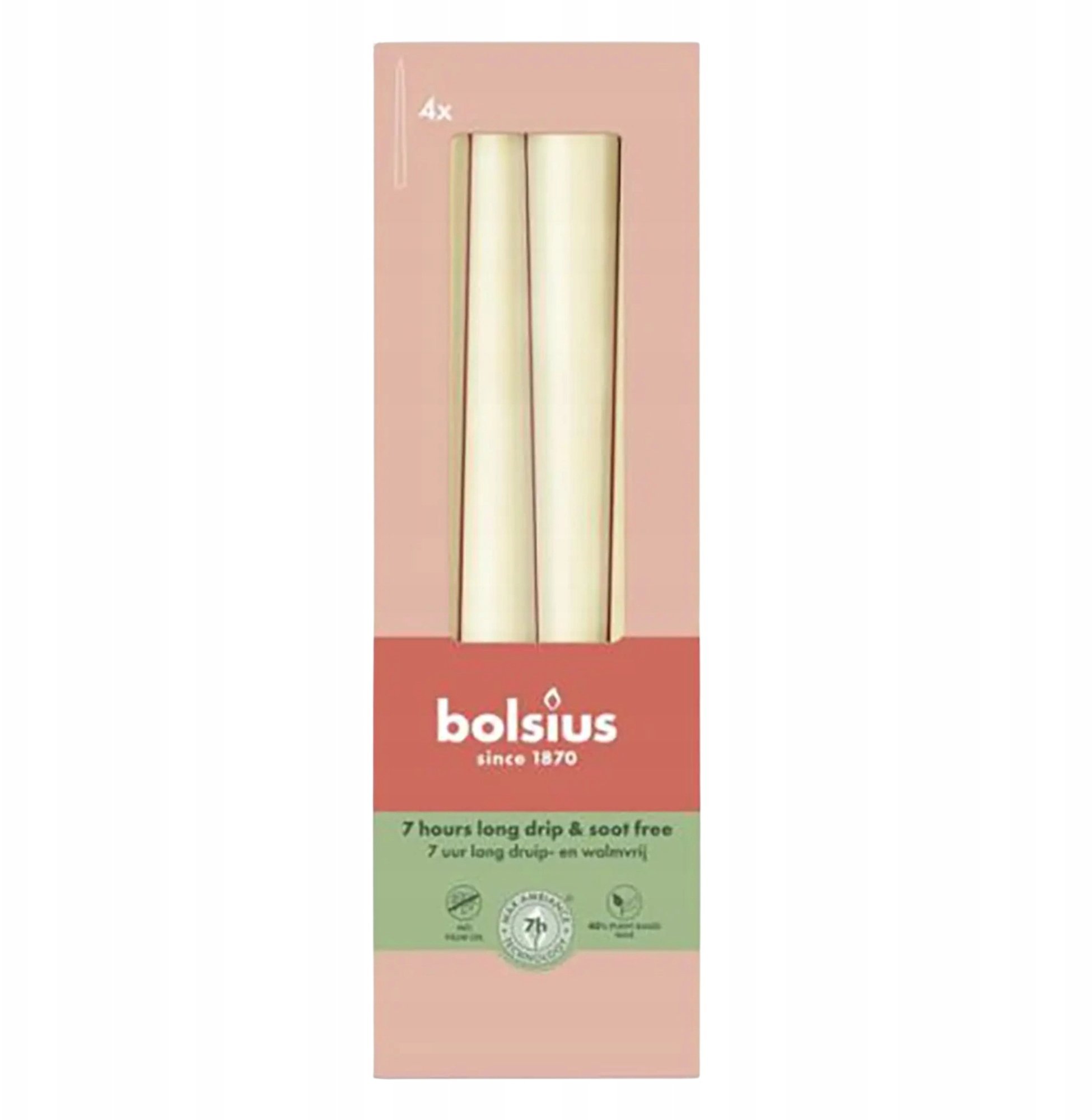 Bolsius Świece stołowe 4gab.kaste 245/24mm perlu 8717847160669 8717847160669