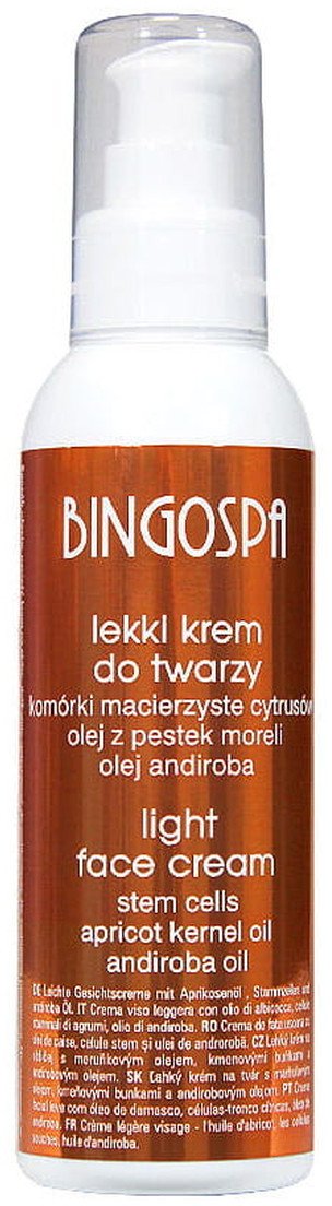 BingoSpa Lekki krem do twarzy z komórkami macierzystymi cytrusów, olejkiem morelowym i olejem andiroba 135g