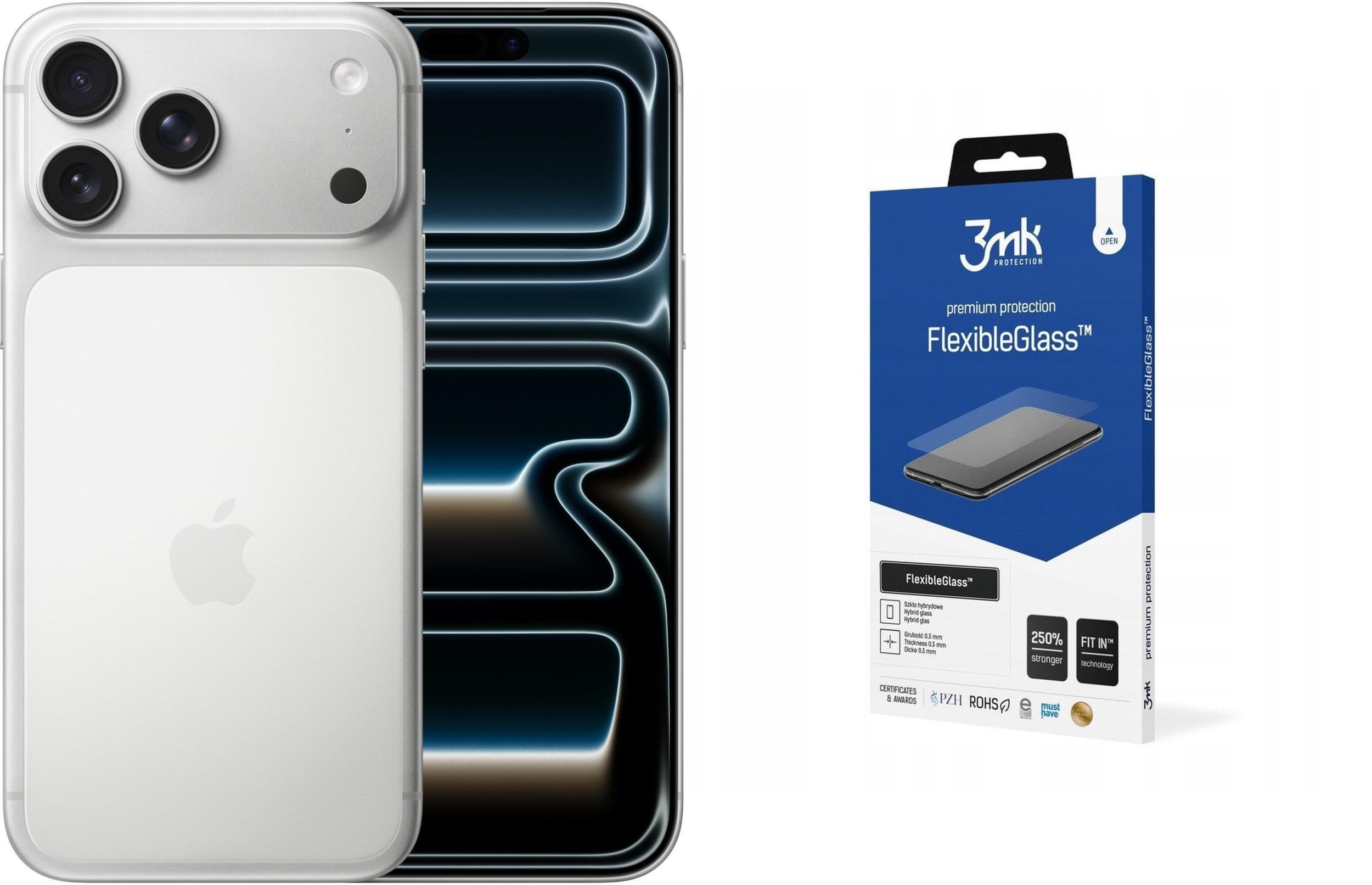 Smartfon Apple iPhone 17 Pro Max 256GB Srebrny (MFYM4) + FlexibleGlass