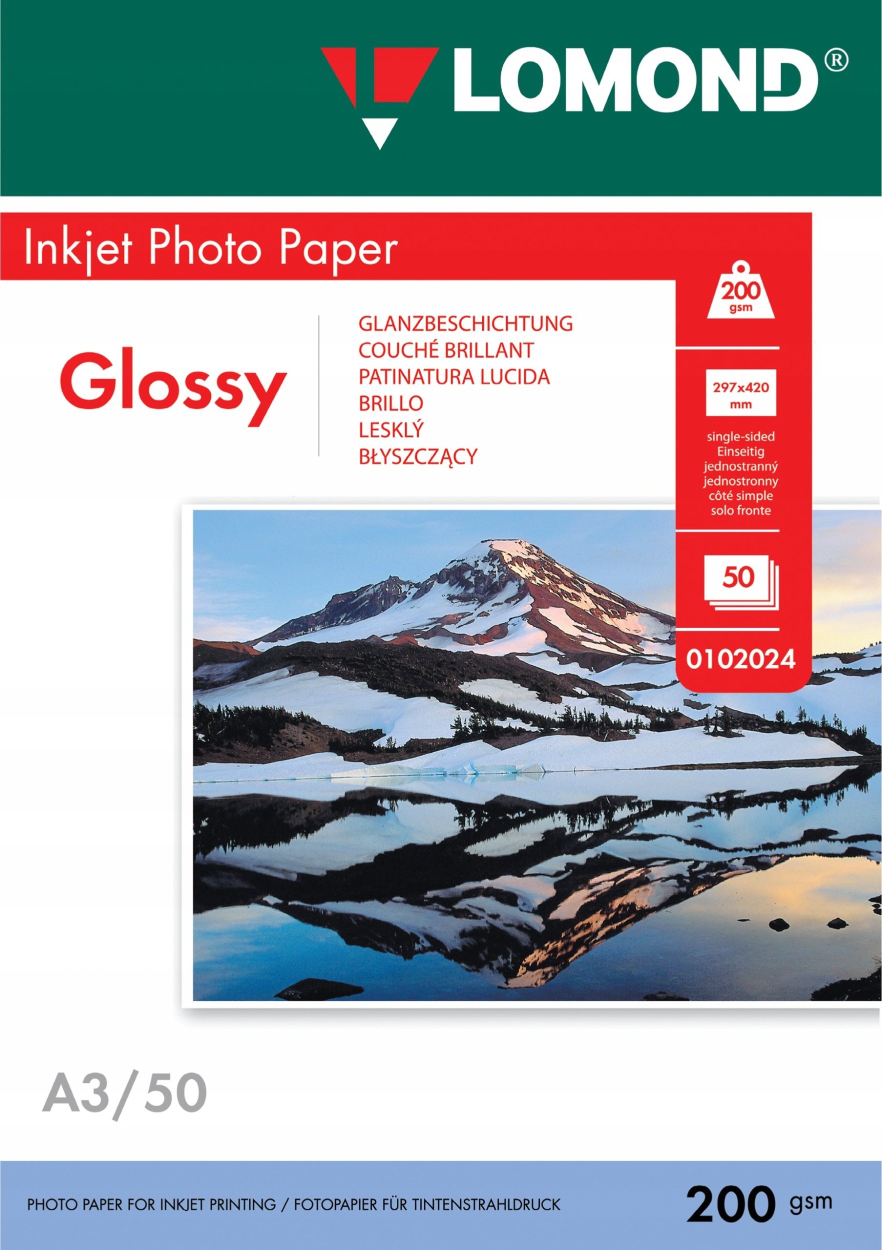 Lomond Lomond Photo Inkjet Paper Glossy 200 g/m2 A3, 50 sheets