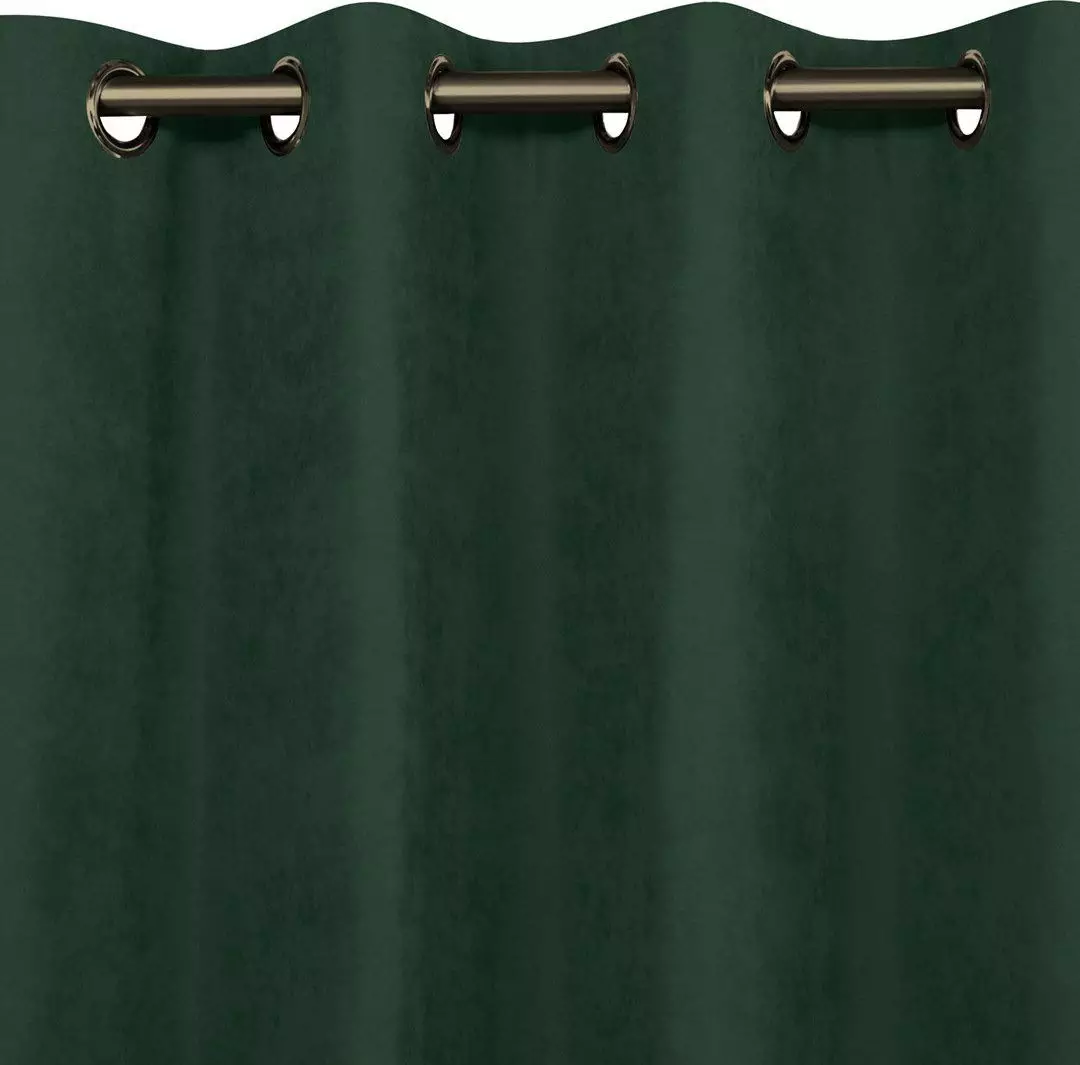 Homede Homede Zasłona MILANA szenilowa na złotych przelotkach 560x245 butelkowa zieleń