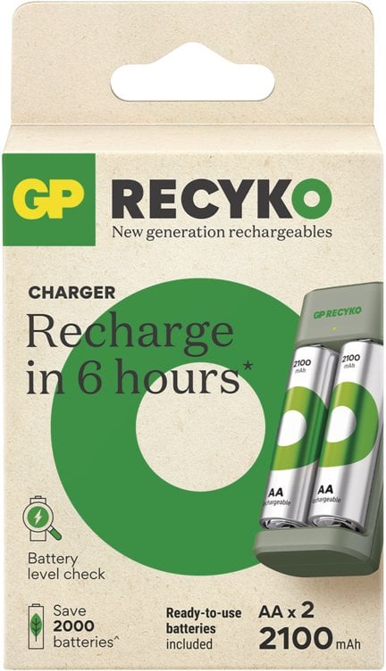 Ładowarka GP Ładowarka E221 + 2× AA ReCyko 2100mAh