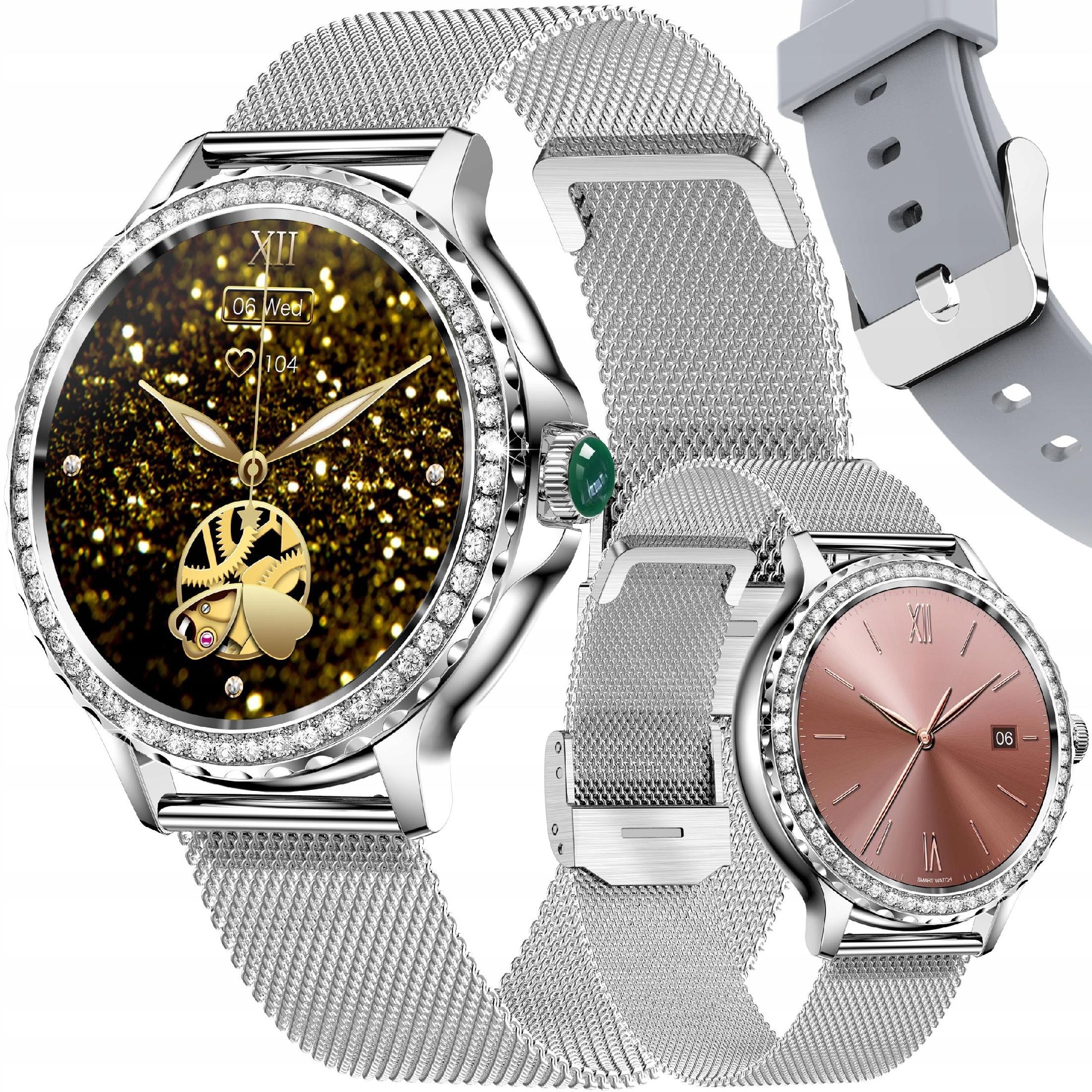 ZEGAREK DAMSKI SMARTWATCH ROZMOWY MENU PL PULS CIŚNIENIE SMS NA PREZENT