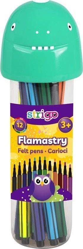 Flamastry Dinozaur 12 kolorów STRIGO