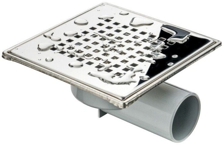 AKCES 11302 KRATKA ŚCIEKOWA AXUS - POZIOM FI 50, 360ST., RUSZT NIERDZEW. POŁYSK 150X150MM // S.KRAT-A.15X15-POZ-50/NI/PO