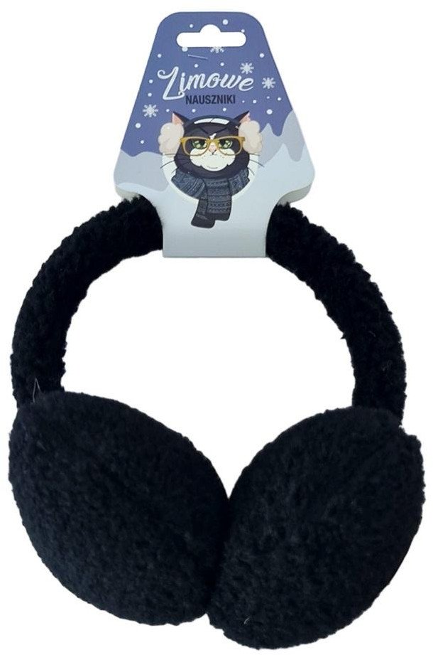 Nauszniki pluszowe czarne