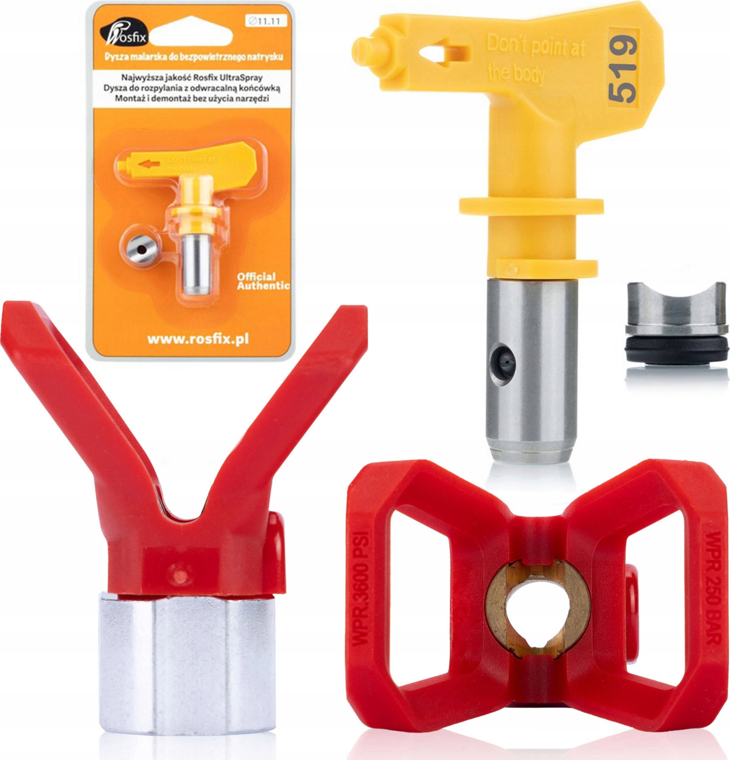 Rosfix Rosfix Osłona dyszy do agregatu malarskiego + Dysza Malarska Rosfix Ultra Spray Model 519
