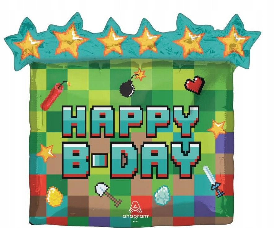 Balon foliowy Pixel Party 63x58cm