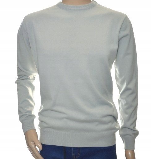 Sweter męski z kaszmiru i wełny merynosów kaszmirowy XL szary 113