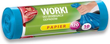 Anna Zaradna Worki na śmieci do segregacji odpadów papierowych LDPE 120L 10szt niebieskie - AZ1-WNS-7065