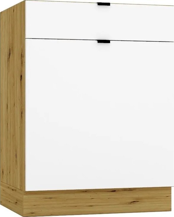 Szafka kuchenna stojąca GIANNA D60S/1 P/L biała alaska/dąb artisan STOLKAR