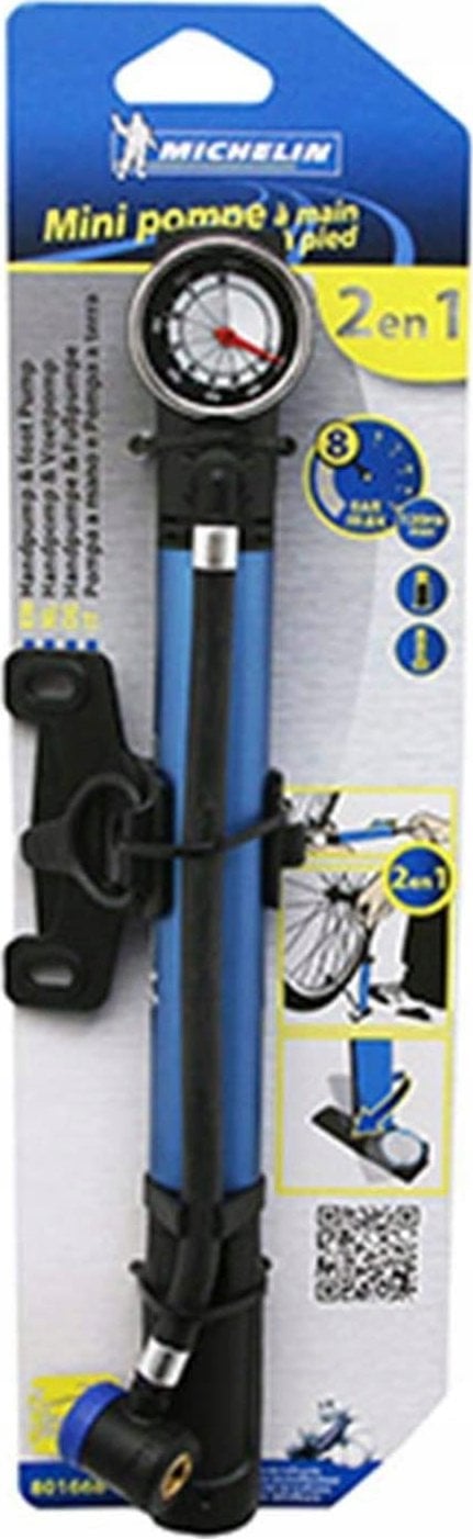 Michelin POMPKA ROWEROWA MINI Z MANOMETREM 2w1 ALU MICHELIN 8 bar(120PSI)