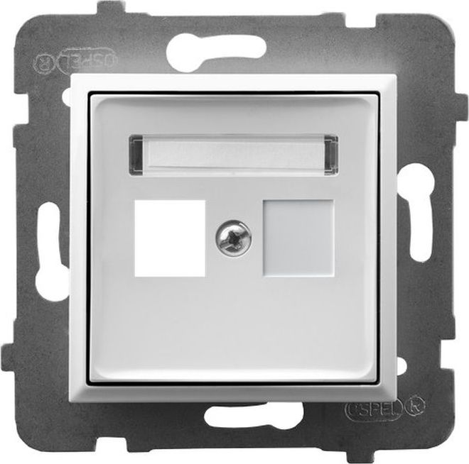 Ospel ARIA Obudowa gniazda pojedynczego typu Keystone prosta biały GPK-1U/p/00