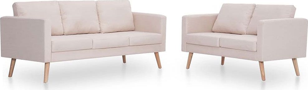 Elior Komplet 2 sof wypoczynkowych Bailey - Kremowy