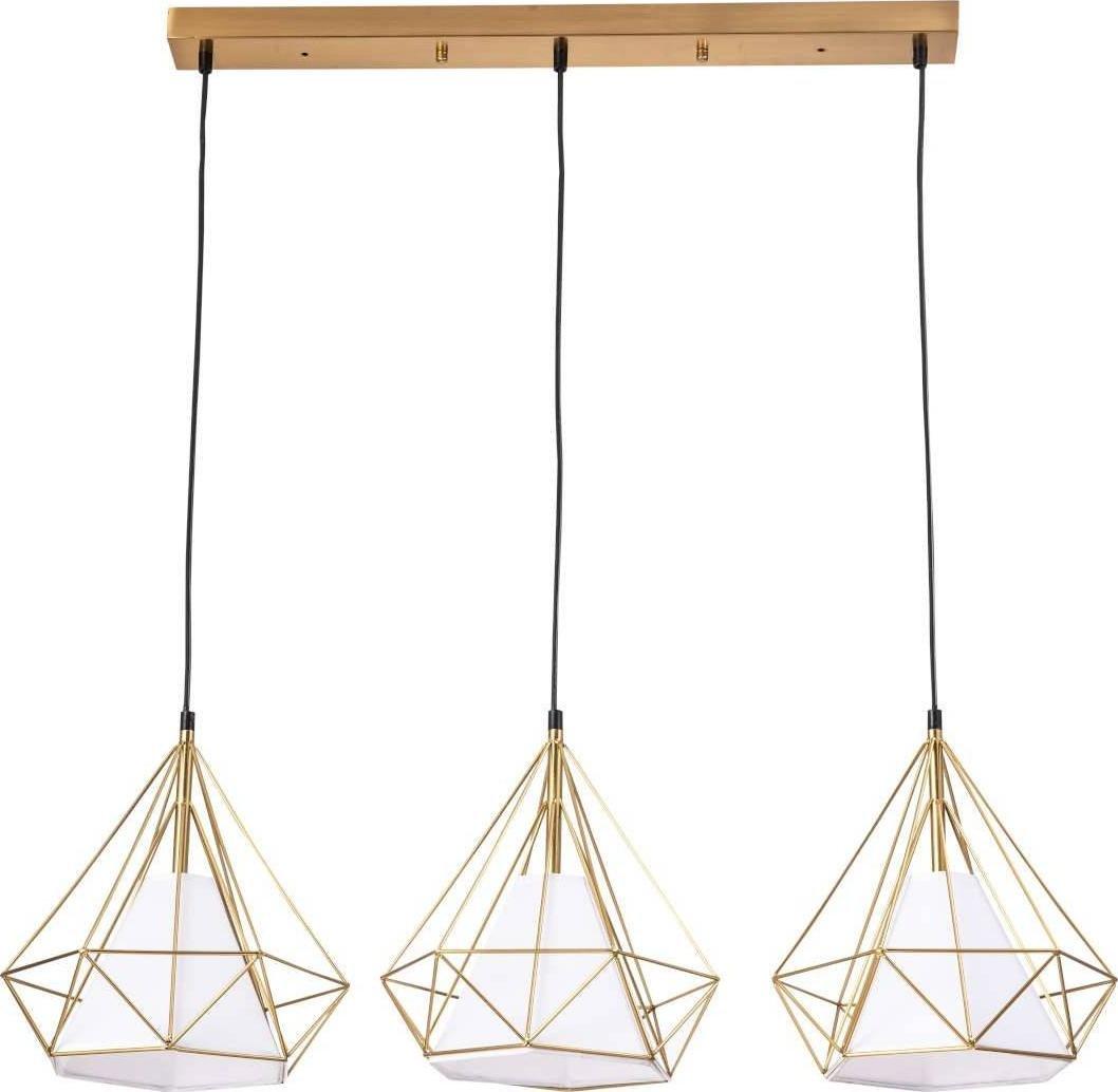 Lampa wisząca Polux Kaskada LAMPA wisząca HIRA 318510 Polux loftowy zwis do jadalni złoty biały