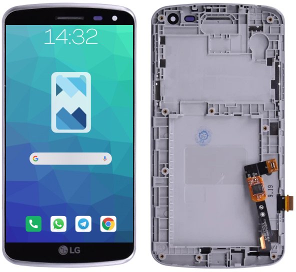 Wyświetlacz LCD Ekran do LG K5 X220 Srebrna RAMKA