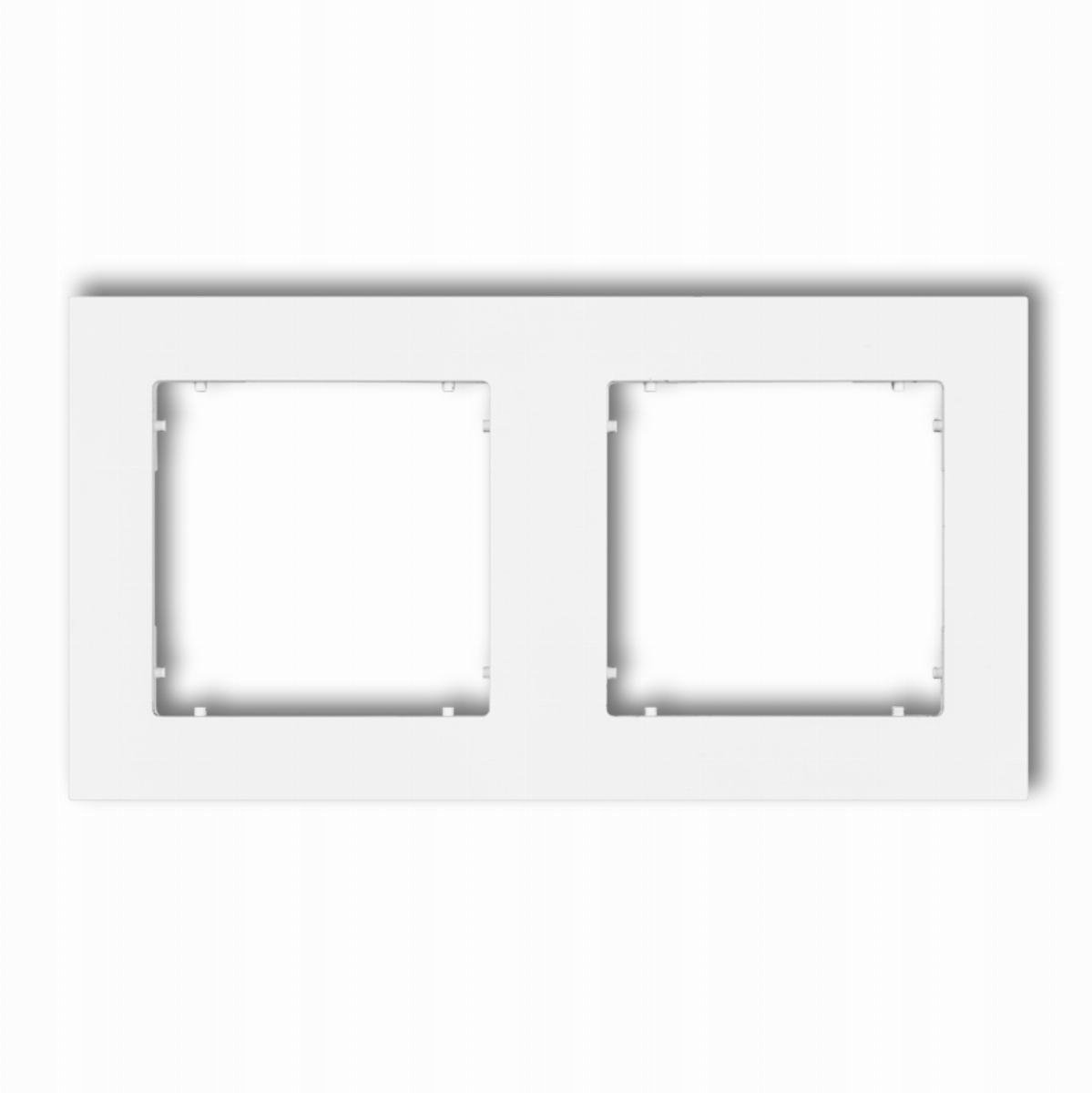 MINI Ramka uniwersalna podwójna z tworzywa biały mat 25MR-2
