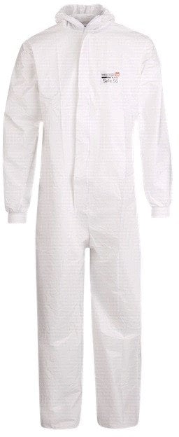Worklife safe dragt 56 str. L - Hvid beskyt. dragt, kat. III,Type 5B/6B virus- & bakterietæt
