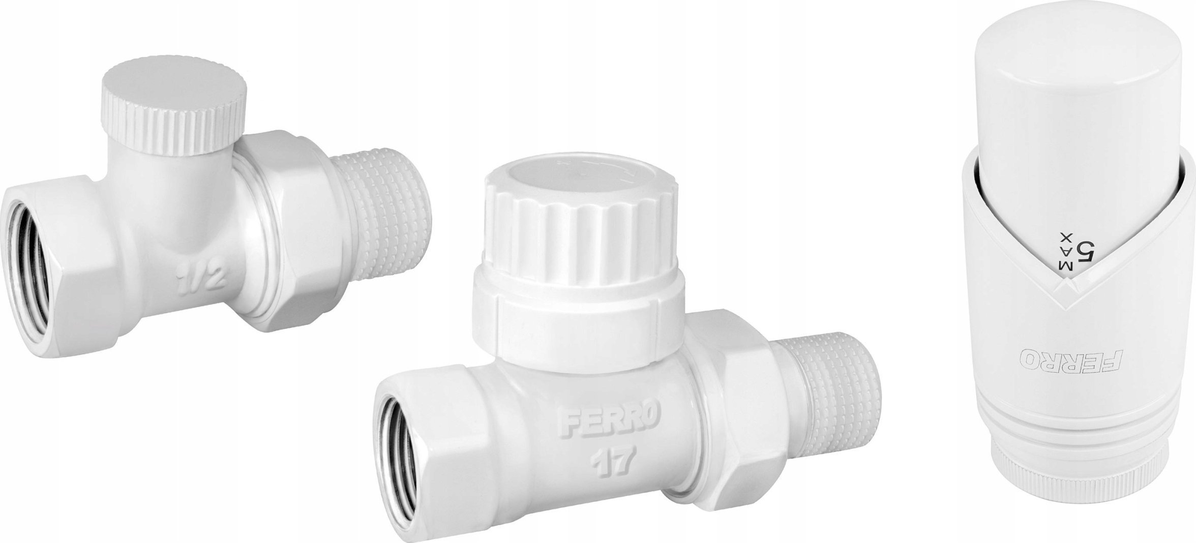 ZTM30WH DEKORACYJNY ZEST.TERMOST. PROSTY BIAŁY (GŁOWICA+ZAW.TERM+ZAW.ODC.) FERRO// G.ZT.PR.FERRO-BIAŁY