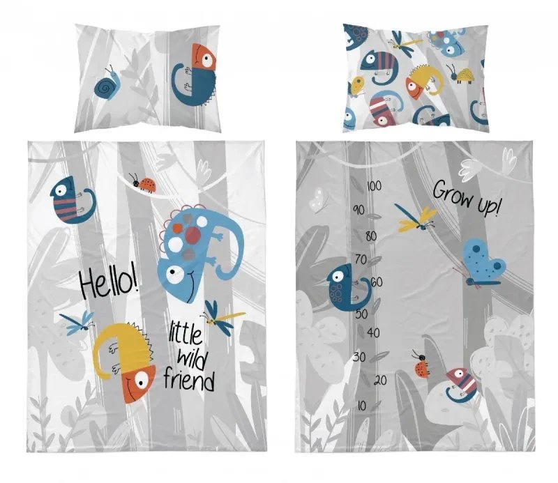 Pościel 100x135 Bawełna 2-el. Kameleon szary 3699B Detexpol