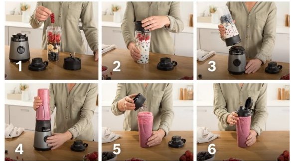 Blender Bosch Mini blender z butelką ToGo MMB2111S