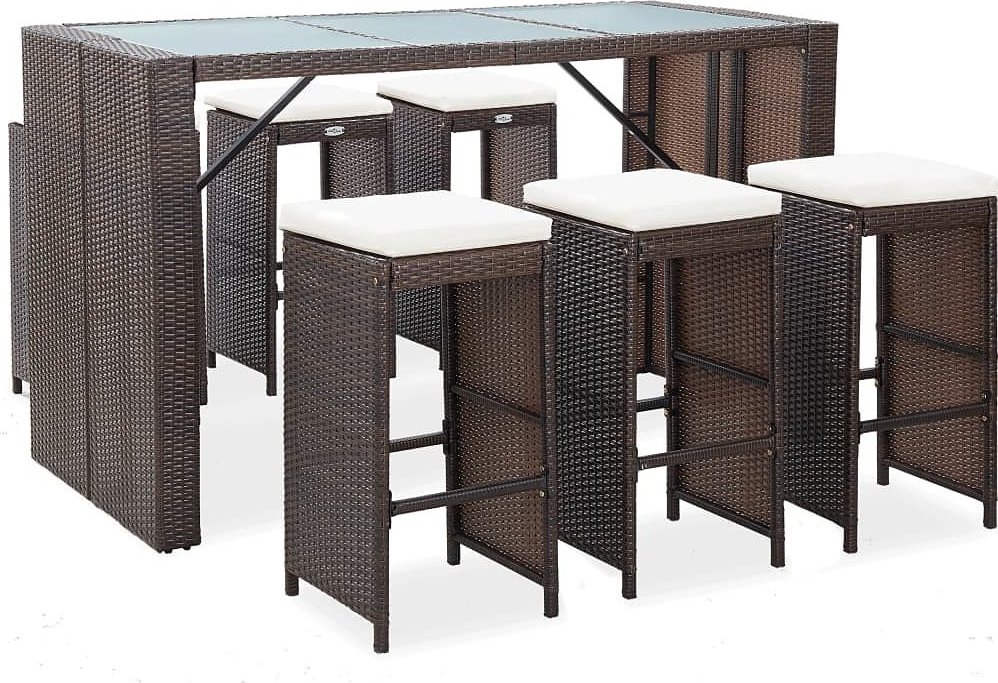 Elior Zestaw brązowych mebli ogrodowych - Tavia 3X