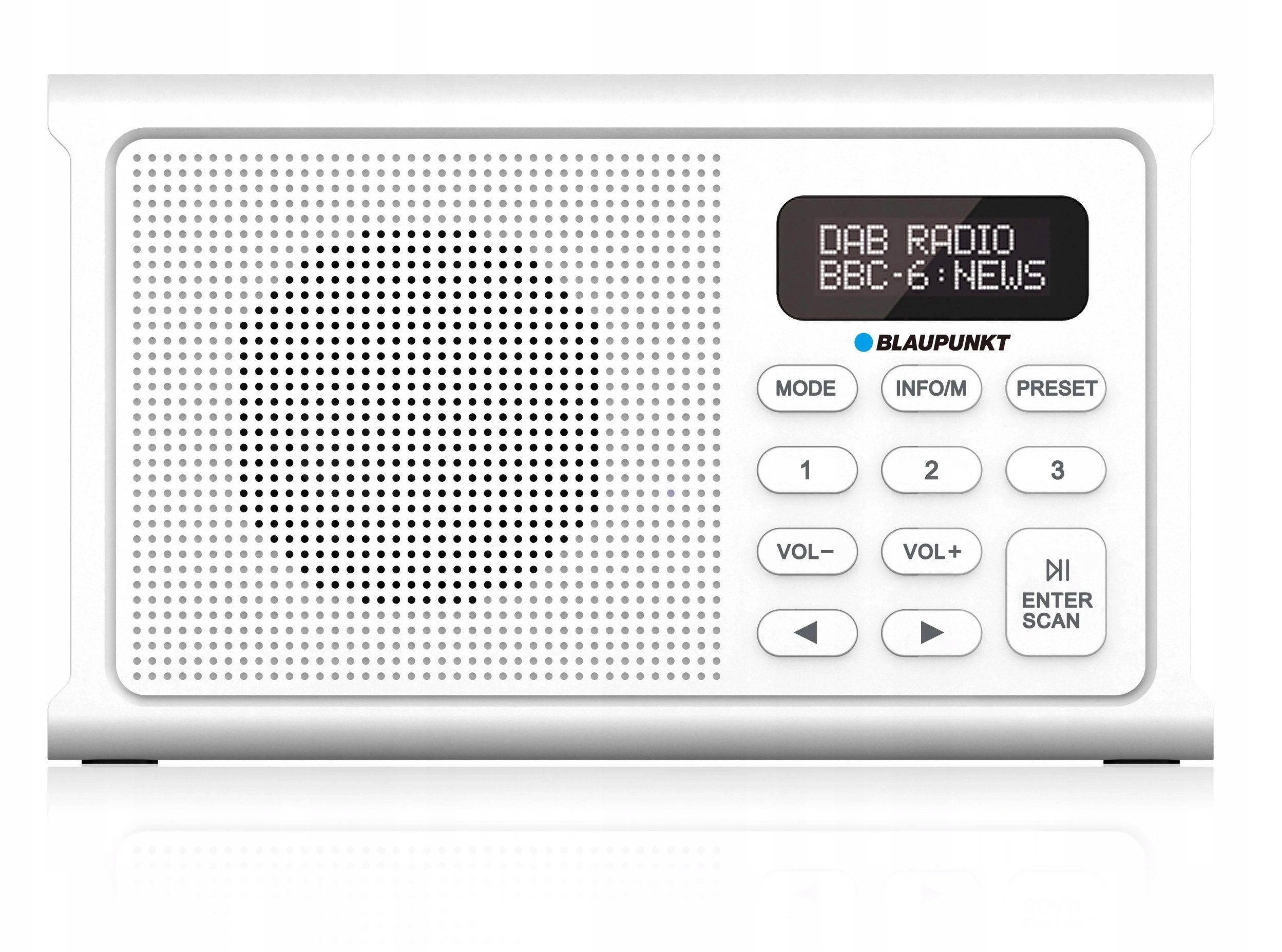 RADIO DR 3WH CYFROWE BIAŁE AKUM. (DAB+/FM/RDS/BT/ZEGAR/ALARM)