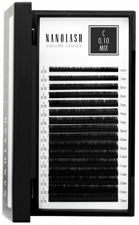 Zestaw sztuczne rzęsy Nanolash VOLUME LASHES Doczepy 6-13 mm