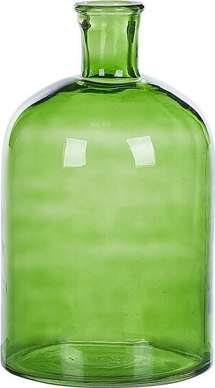 Beliani Wazon na kwiaty szklany 31 cm Green PULAO