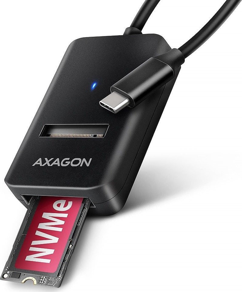 HUB USB Axagon AXAGON ADM2-CM USB-C 10Gbps - M.2 NVMe & SATA SSD adaptér, kabel USB-C 10cm