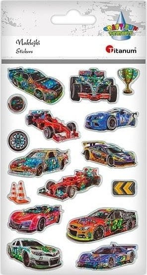 Naklejki wypukłe wyścigówki hologram 16szt