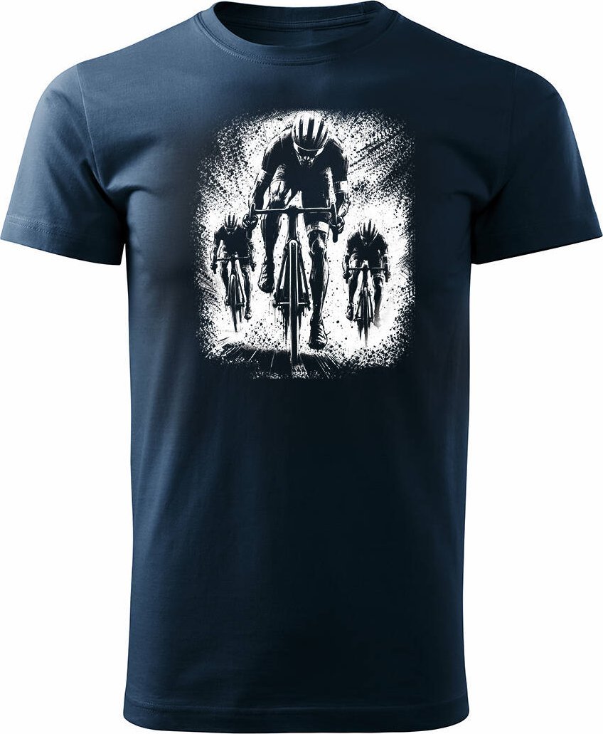 Topslang Koszulka z kolarzem kolarz kolarska kolarzami kolarze dla rowerzysty z kolarką rowerem męska granatowa REGULAR S