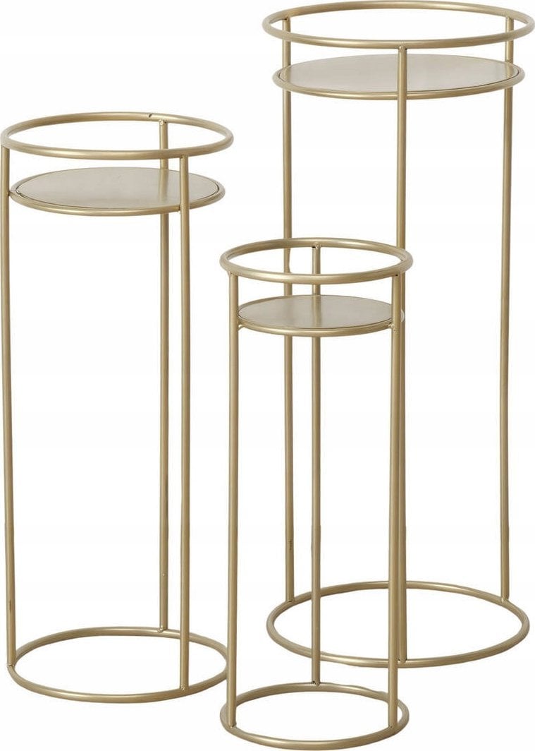 Boltze Zestaw kwietników metalowych RICKY, 3 sz. 50-70 cm
