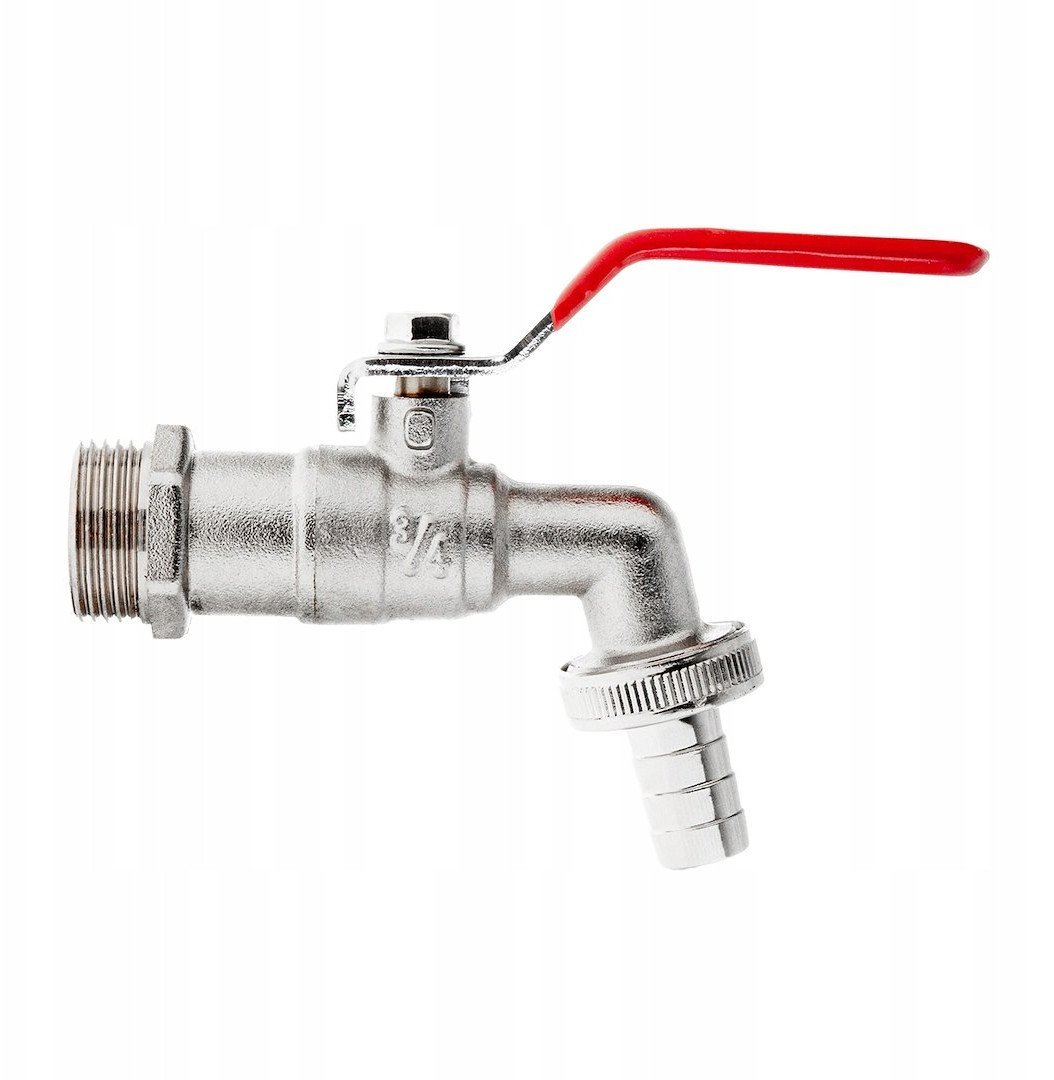 Zestaw – kran 3/4" z wyjściem na GZ 1" + wtyk na wąż 3/4" – mauser (50)