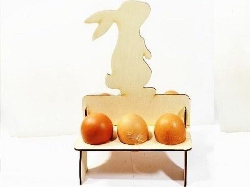 Skrzynkazdrewna Podstawka pod 6 jajek do ozdabiania Królik