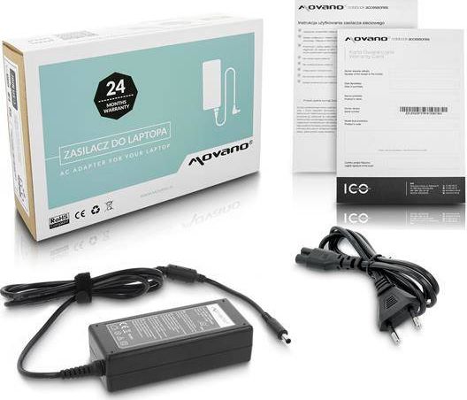 Zasilacz do laptopa Movano 65 W, 3 mm, 3.3 A, 19 V (ZZ/DEL195334C)
