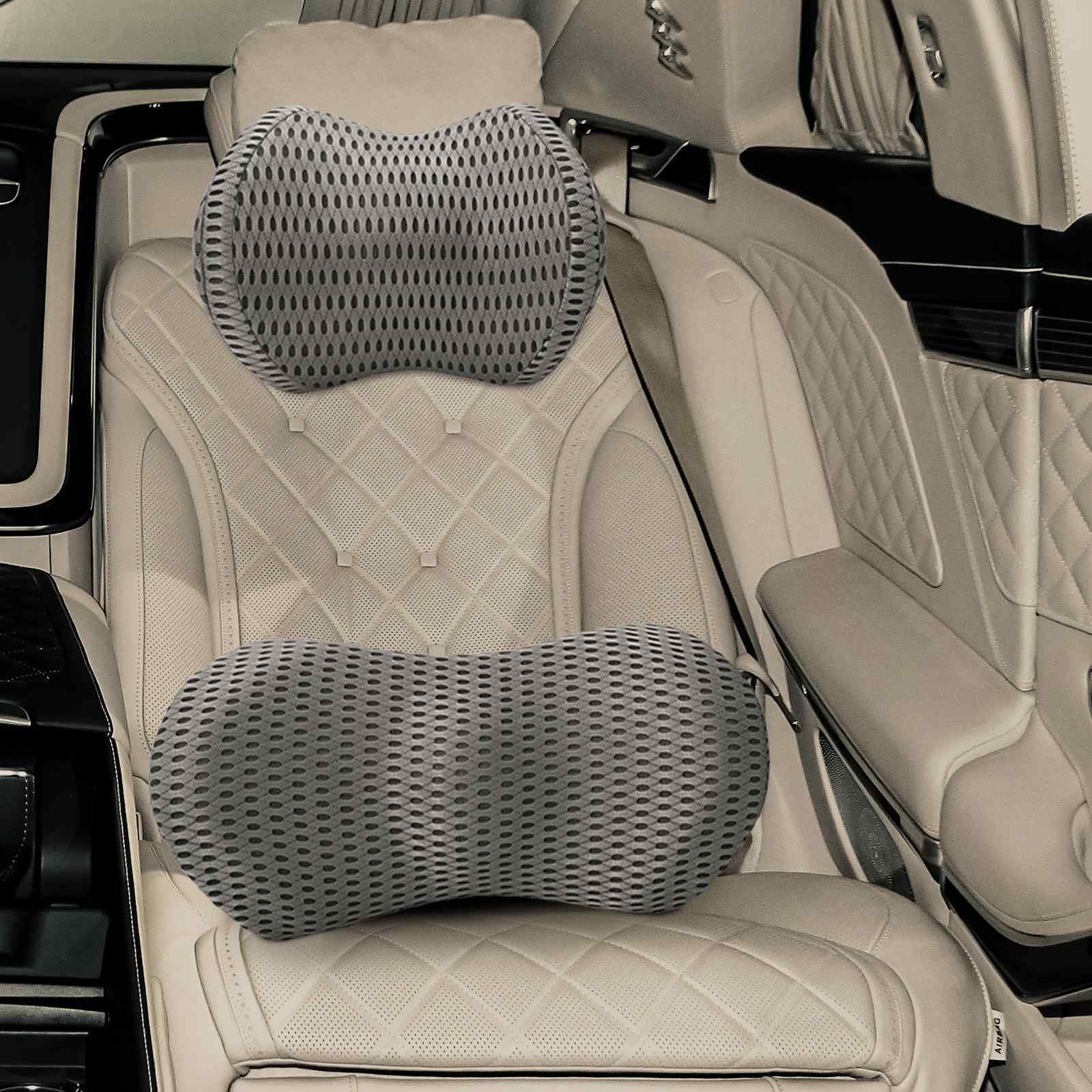 vidaXL Poduszka z regulacją 2 pcs Szary 4D siatka