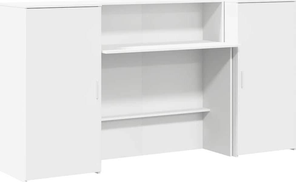 Biurko recepcyjne białe 200x50x103,5 cm Drewno klejone