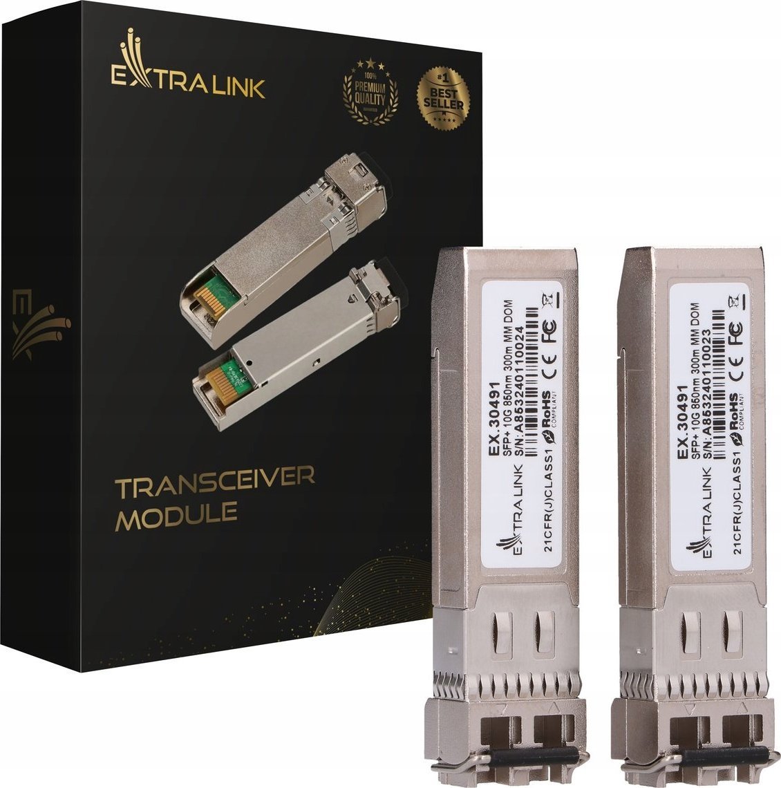 Moduł SFP ExtraLink EXTRALINK SFP+ 10G 850NM MM 300M 2-PACK