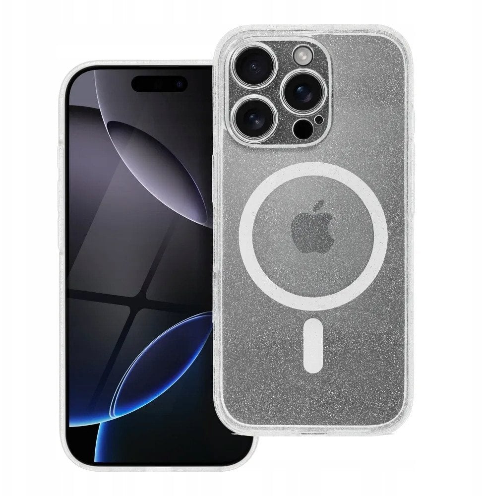 Futerał CLEAR MAG COVER z ochroną aparatu kompatybilny z MagSafe do IPHONE 14 Pro transparent glitter