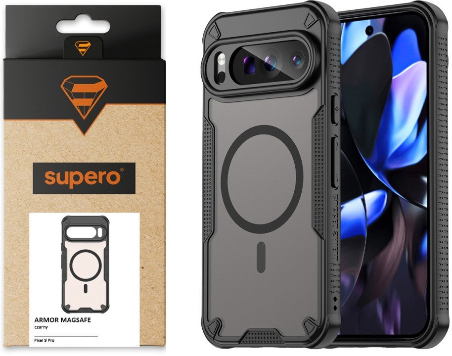 Etui pancerne do Google Pixel 9 Pro, MagSafe Supero, półprzezroczyste